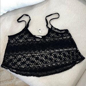 Bozzolo Tilly's Black Lace Crop Camisole